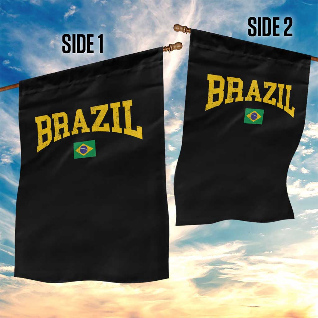 Brazil Football Throwback Design Vintage Brazilian Flag Jersey Style Garden Flag