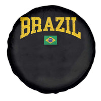 Brazil Football Throwback Design Vintage Brazilian Flag Jersey Style Spare Tire Cover