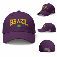 Brazil Football Throwback Design Vintage Brazilian Flag Jersey Style Baseball Cap