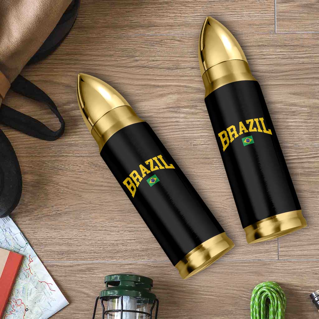 Brazil Football Throwback Design Vintage Brazilian Flag Jersey Style Bullet Tumbler
