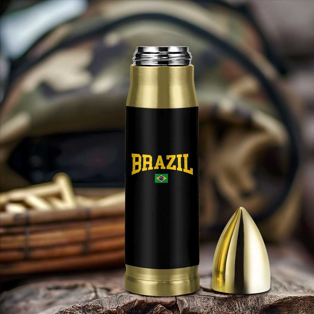 Brazil Football Throwback Design Vintage Brazilian Flag Jersey Style Bullet Tumbler