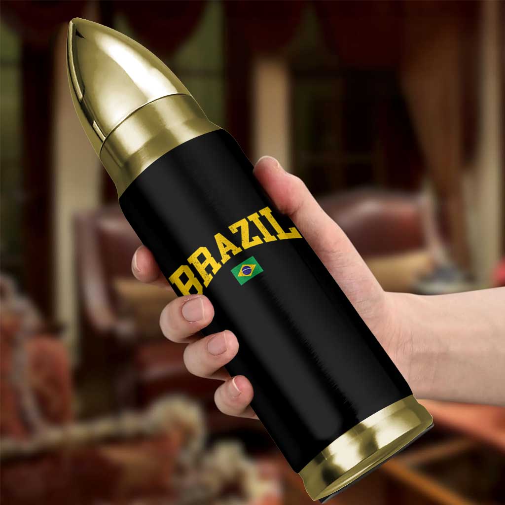 Brazil Football Throwback Design Vintage Brazilian Flag Jersey Style Bullet Tumbler
