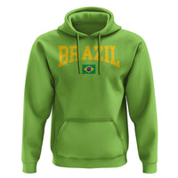 Brazil Football Throwback Design Vintage Brazilian Flag Jersey Style Hoodie