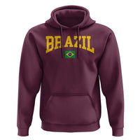 Brazil Football Throwback Design Vintage Brazilian Flag Jersey Style Hoodie