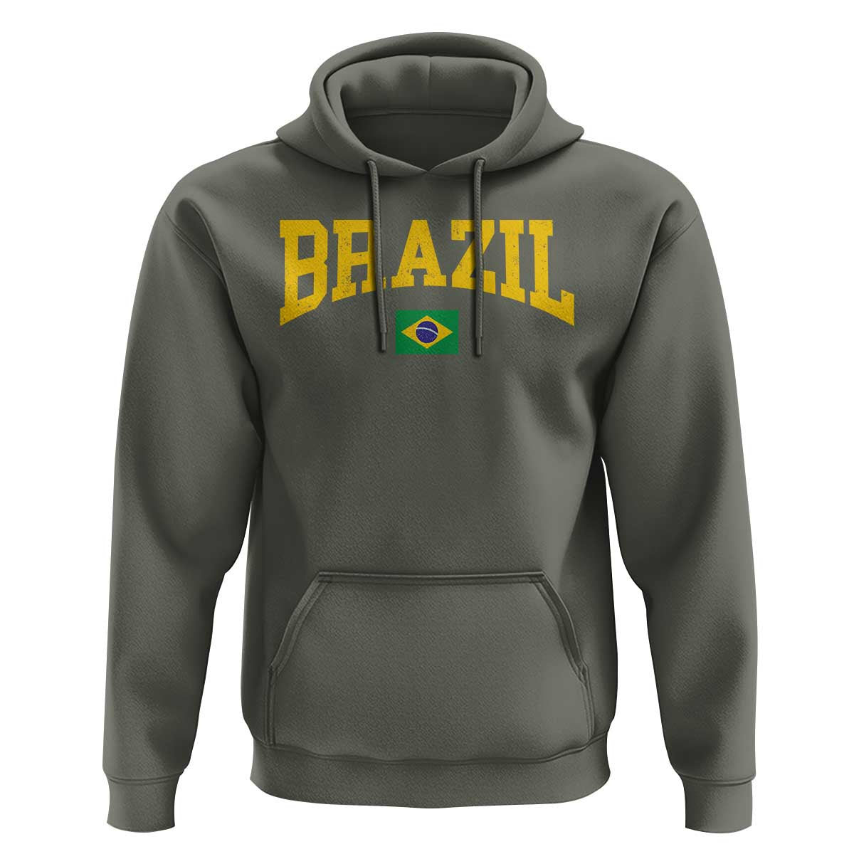 Brazil Football Throwback Design Vintage Brazilian Flag Jersey Style Hoodie