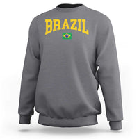 Brazil Football Throwback Design Vintage Brazilian Flag Jersey Style Sweatshirt