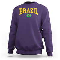 Brazil Football Throwback Design Vintage Brazilian Flag Jersey Style Sweatshirt
