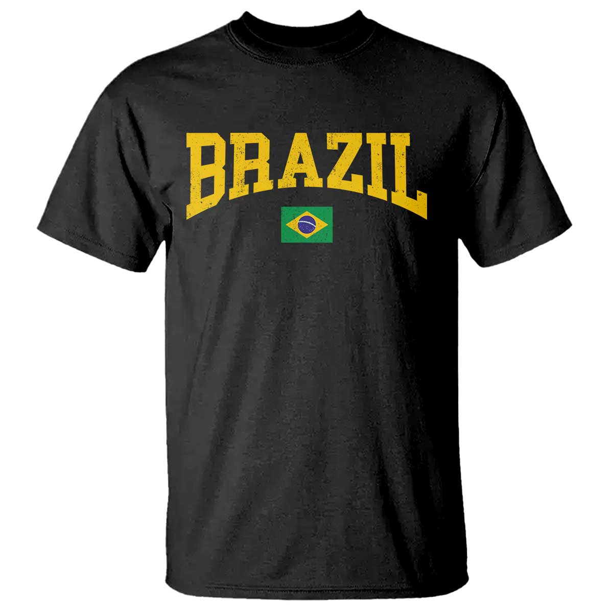 Brazil Football Throwback Design Vintage Brazilian Flag Jersey Style T Shirt