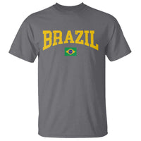 Brazil Football Throwback Design Vintage Brazilian Flag Jersey Style T Shirt