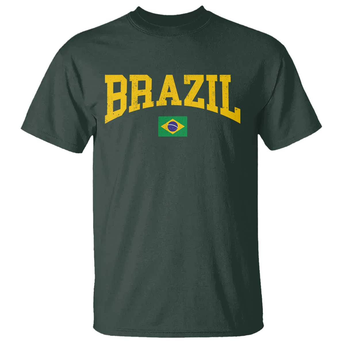 Brazil Football Throwback Design Vintage Brazilian Flag Jersey Style T Shirt