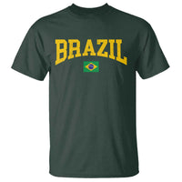 Brazil Football Throwback Design Vintage Brazilian Flag Jersey Style T Shirt