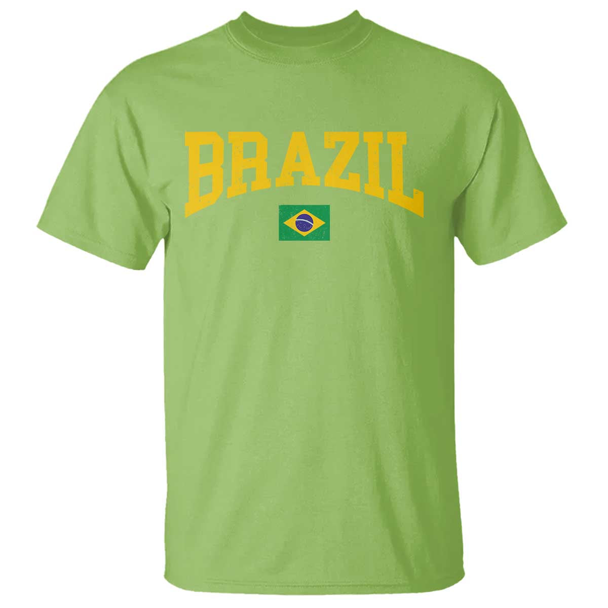 Brazil Football Throwback Design Vintage Brazilian Flag Jersey Style T Shirt
