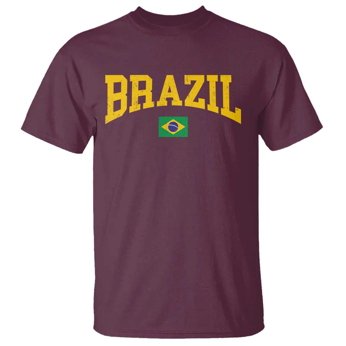 Brazil Football Throwback Design Vintage Brazilian Flag Jersey Style T Shirt