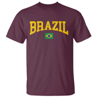 Brazil Football Throwback Design Vintage Brazilian Flag Jersey Style T Shirt