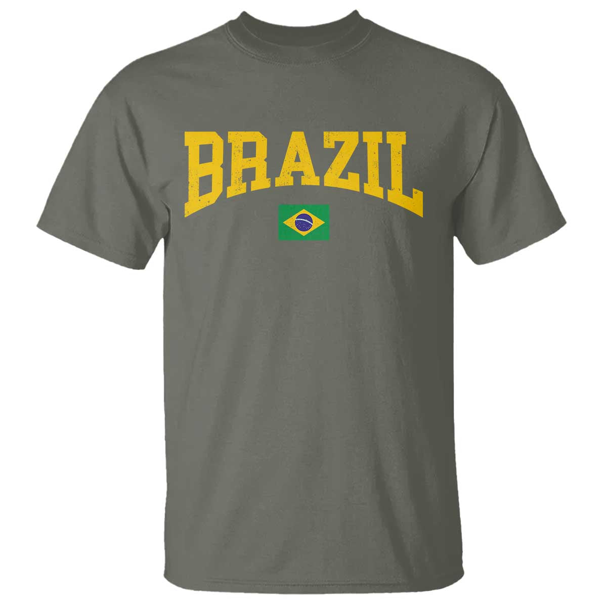 Brazil Football Throwback Design Vintage Brazilian Flag Jersey Style T Shirt