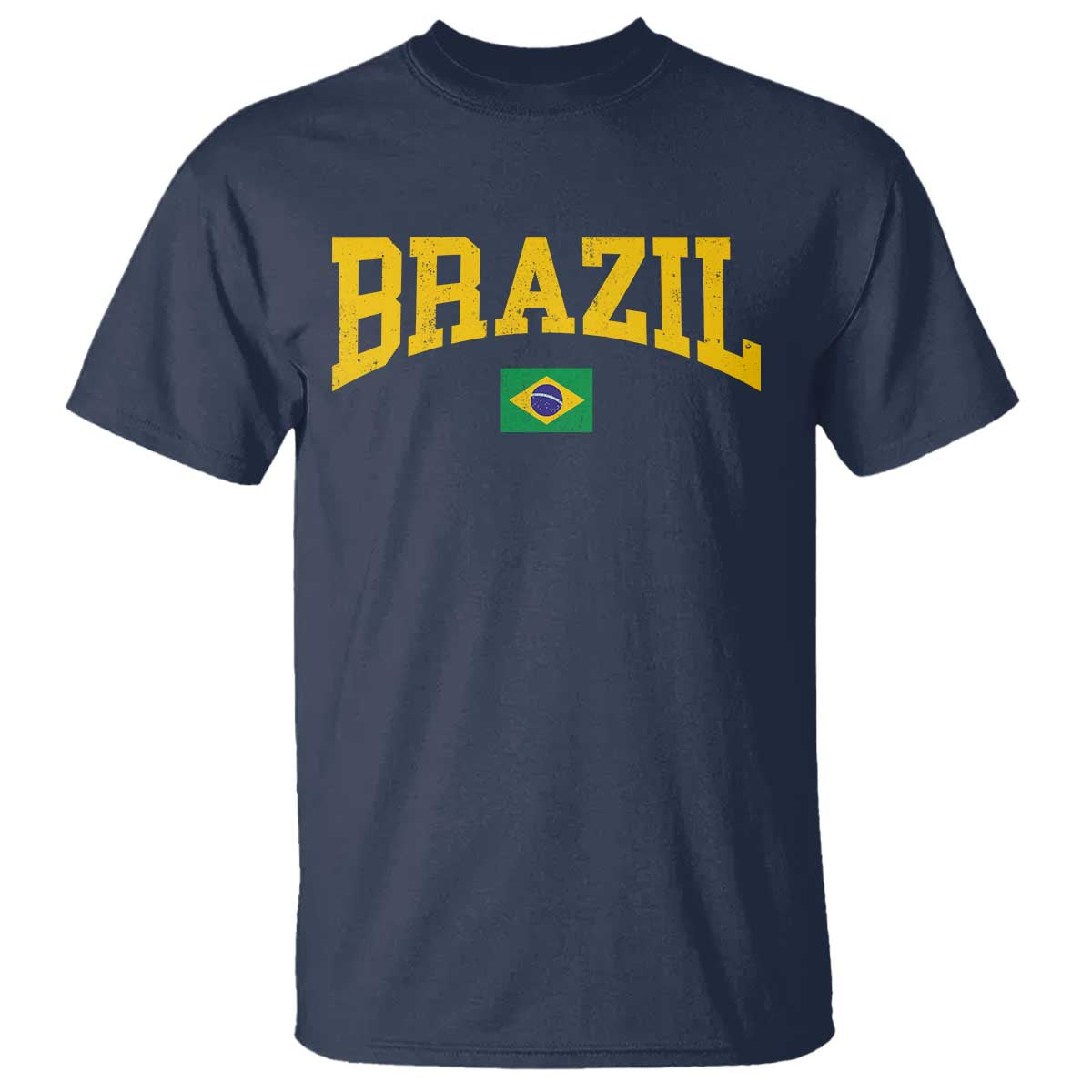 Brazil Football Throwback Design Vintage Brazilian Flag Jersey Style T Shirt