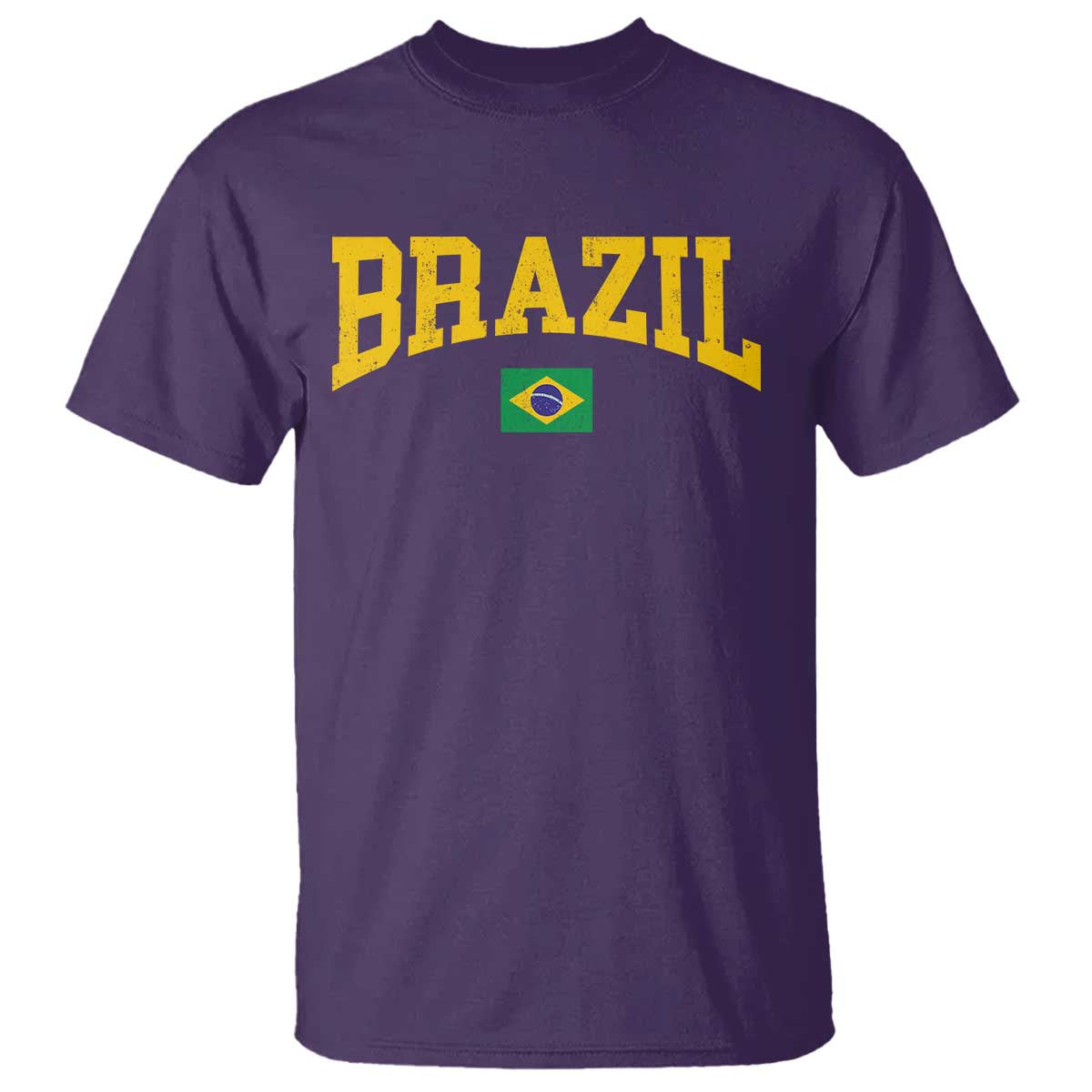 Brazil Football Throwback Design Vintage Brazilian Flag Jersey Style T Shirt