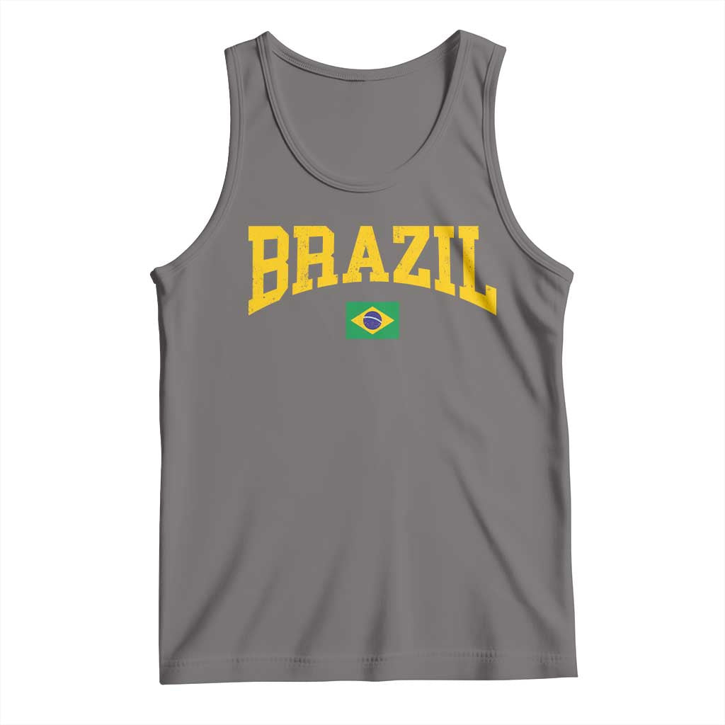 Brazil Football Throwback Design Vintage Brazilian Flag Jersey Style Tank Top