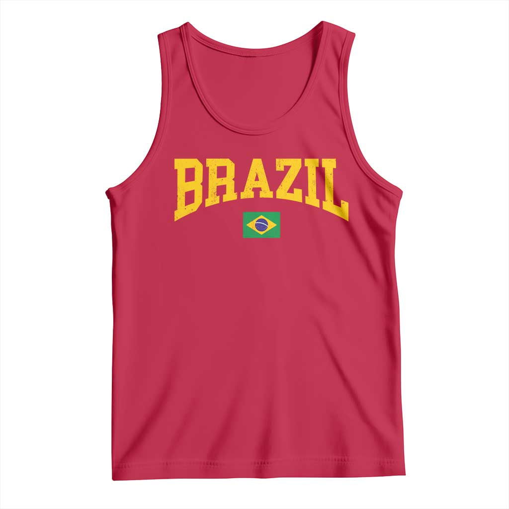 Brazil Football Throwback Design Vintage Brazilian Flag Jersey Style Tank Top