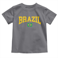 Brazil Football Throwback Design Vintage Brazilian Flag Jersey Style Toddler T Shirt