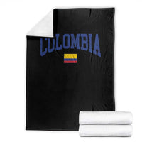 Colombia Football Throwback Design Vintage Colombian Flag Jersey Style Throw Blanket