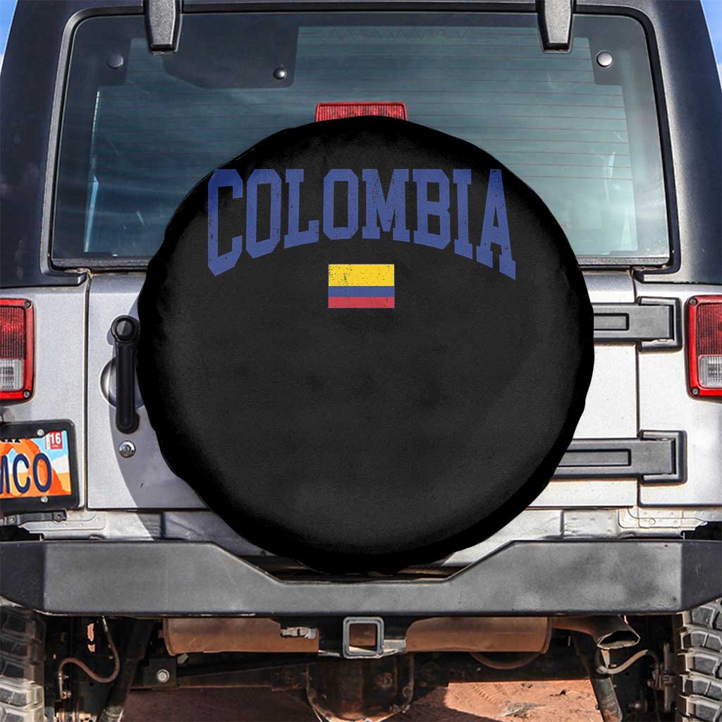 Colombia Football Throwback Design Vintage Colombian Flag Jersey Style Spare Tire Cover