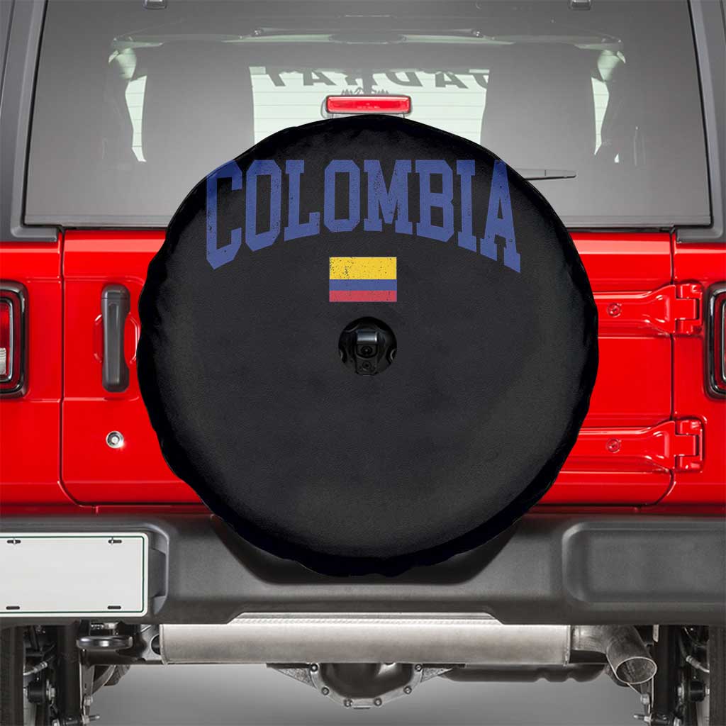 Colombia Football Throwback Design Vintage Colombian Flag Jersey Style Spare Tire Cover