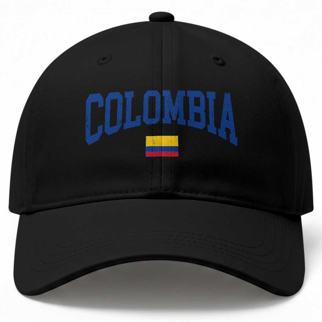Colombia Football Throwback Design Vintage Colombian Flag Jersey Style Baseball Cap