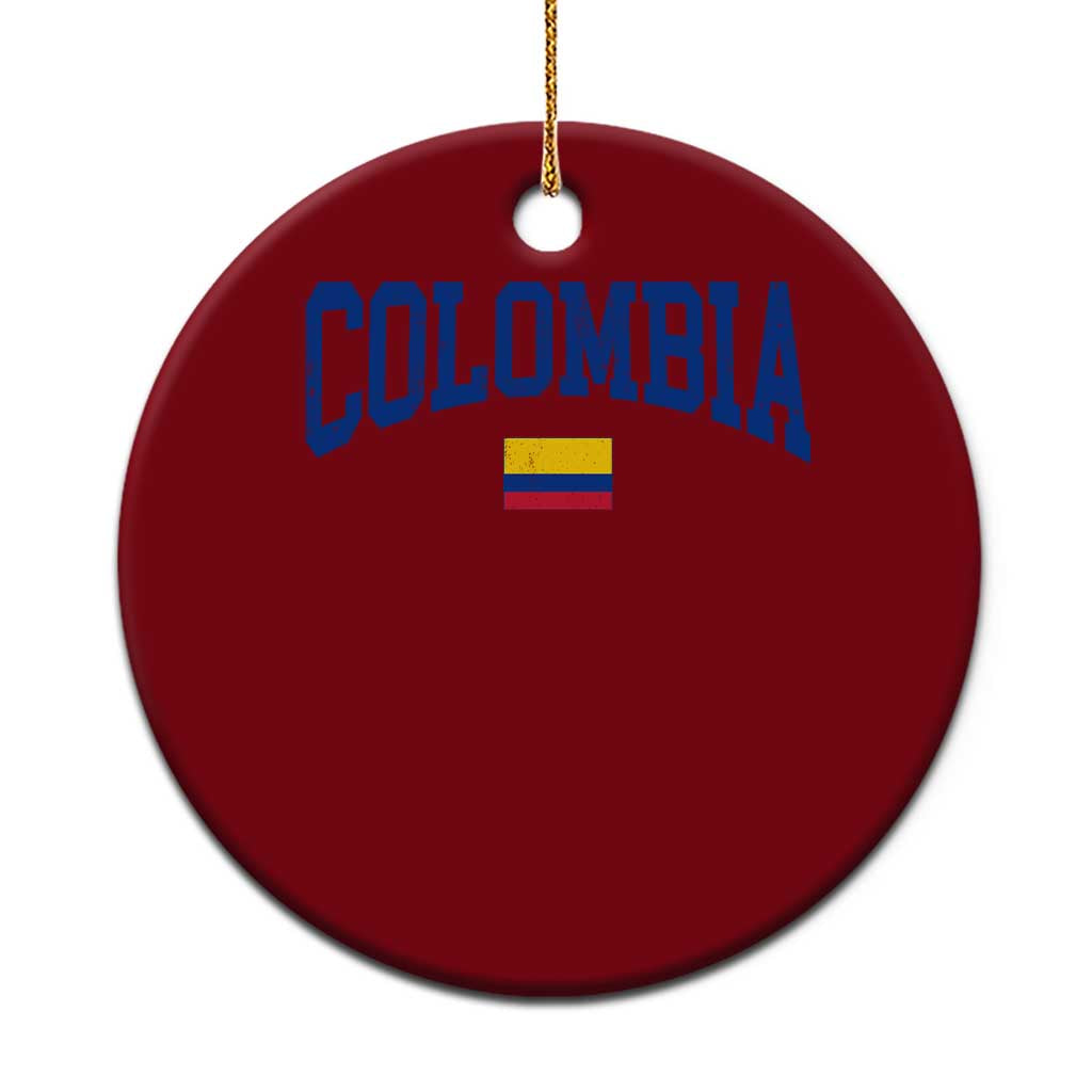 Colombia Football Throwback Design Vintage Colombian Flag Jersey Style Ceramic Ornament
