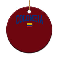 Colombia Football Throwback Design Vintage Colombian Flag Jersey Style Ceramic Ornament