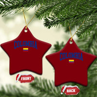 Colombia Football Throwback Design Vintage Colombian Flag Jersey Style Ceramic Ornament