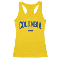 Colombia Football Throwback Design Vintage Colombian Flag Jersey Style Racerback Tank Top