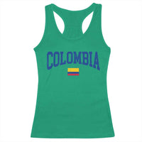 Colombia Football Throwback Design Vintage Colombian Flag Jersey Style Racerback Tank Top