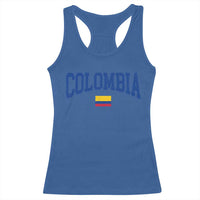 Colombia Football Throwback Design Vintage Colombian Flag Jersey Style Racerback Tank Top