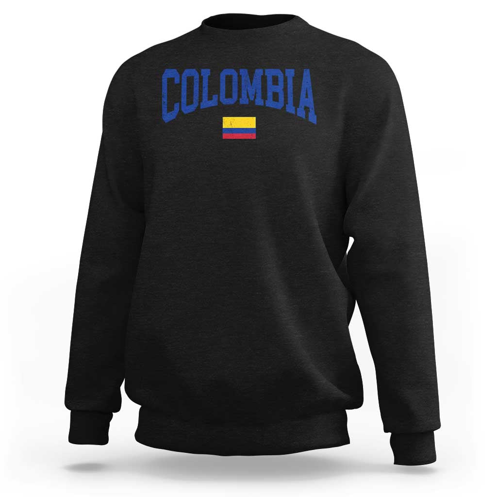 Colombia Football Throwback Design Vintage Colombian Flag Jersey Style Sweatshirt