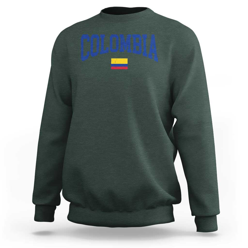 Colombia Football Throwback Design Vintage Colombian Flag Jersey Style Sweatshirt