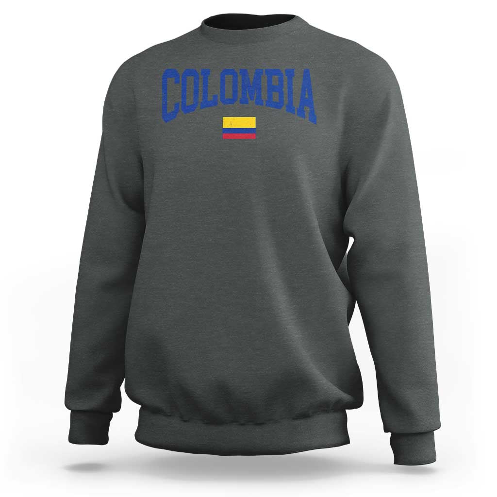 Colombia Football Throwback Design Vintage Colombian Flag Jersey Style Sweatshirt