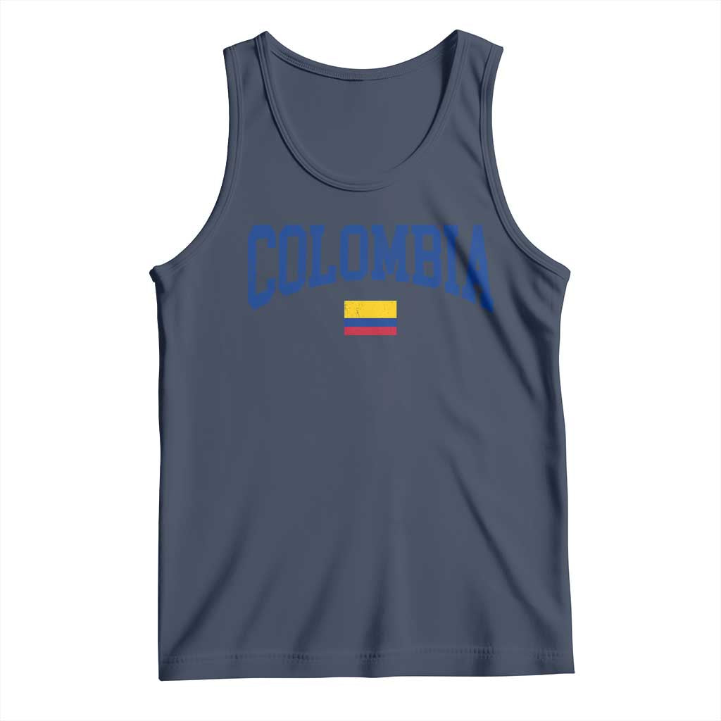 Colombia Football Throwback Design Vintage Colombian Flag Jersey Style Tank Top