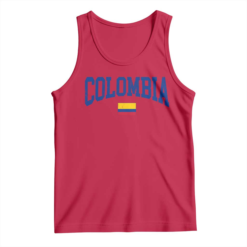 Colombia Football Throwback Design Vintage Colombian Flag Jersey Style Tank Top