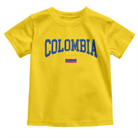 Colombia Football Throwback Design Vintage Colombian Flag Jersey Style Toddler T Shirt