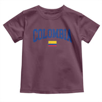 Colombia Football Throwback Design Vintage Colombian Flag Jersey Style Toddler T Shirt