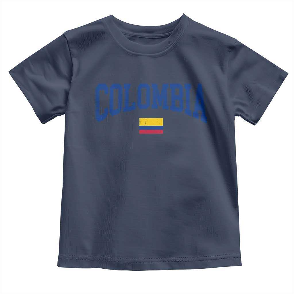 Colombia Football Throwback Design Vintage Colombian Flag Jersey Style Toddler T Shirt