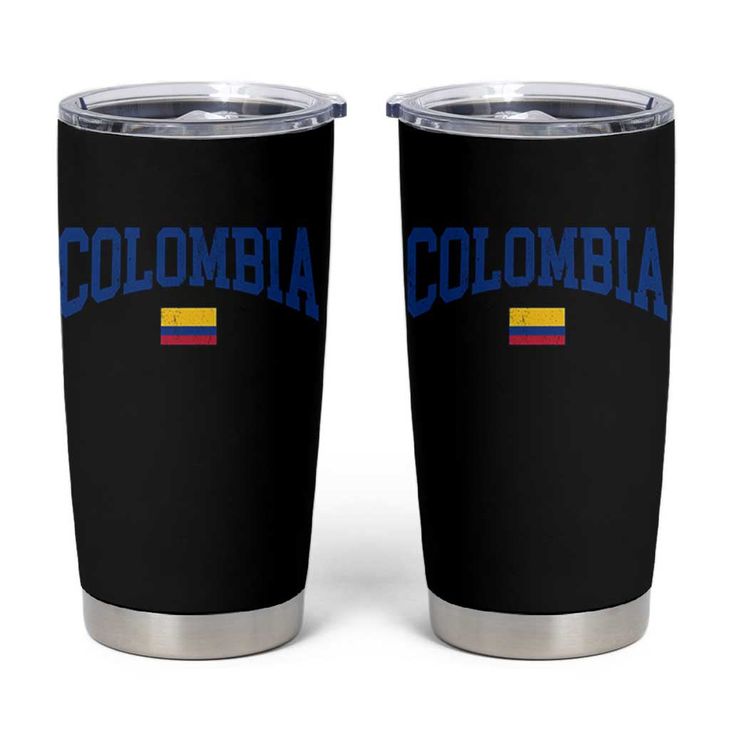 Colombia Football Throwback Design Vintage Colombian Flag Jersey Style Tumbler Cup