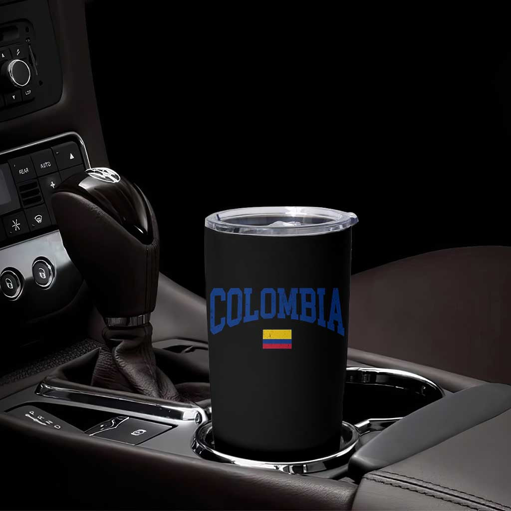 Colombia Football Throwback Design Vintage Colombian Flag Jersey Style Tumbler Cup