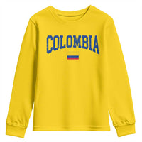 Colombia Football Throwback Design Vintage Colombian Flag Jersey Style Youth Sweatshirt