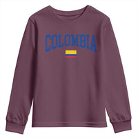 Colombia Football Throwback Design Vintage Colombian Flag Jersey Style Youth Sweatshirt