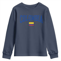 Colombia Football Throwback Design Vintage Colombian Flag Jersey Style Youth Sweatshirt