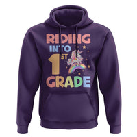 Back To School Unicorn Hoodie Riding Into 1st Grade Rainbow Star - Wonder Print Shop