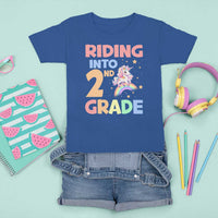 Back To School Unicorn T Shirt For Kid Riding Into 2nd Grade Rainbow Star - Wonder Print Shop