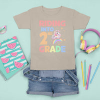 Back To School Unicorn T Shirt For Kid Riding Into 2nd Grade Rainbow Star - Wonder Print Shop